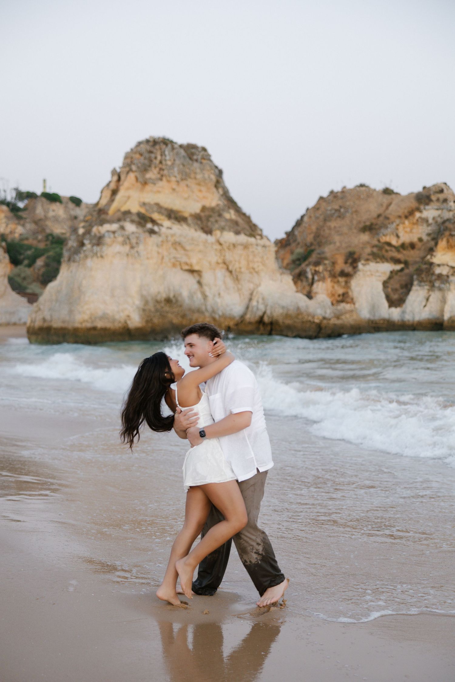 Candid couple photoshoot on the beach in the Algarve, Portugal