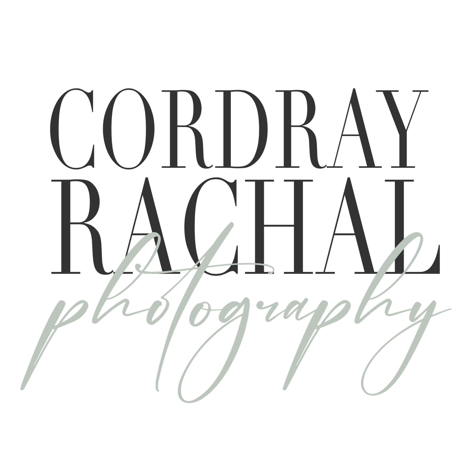 Black and white logo design for Cordray Rachial Photography with stylized cursive text.