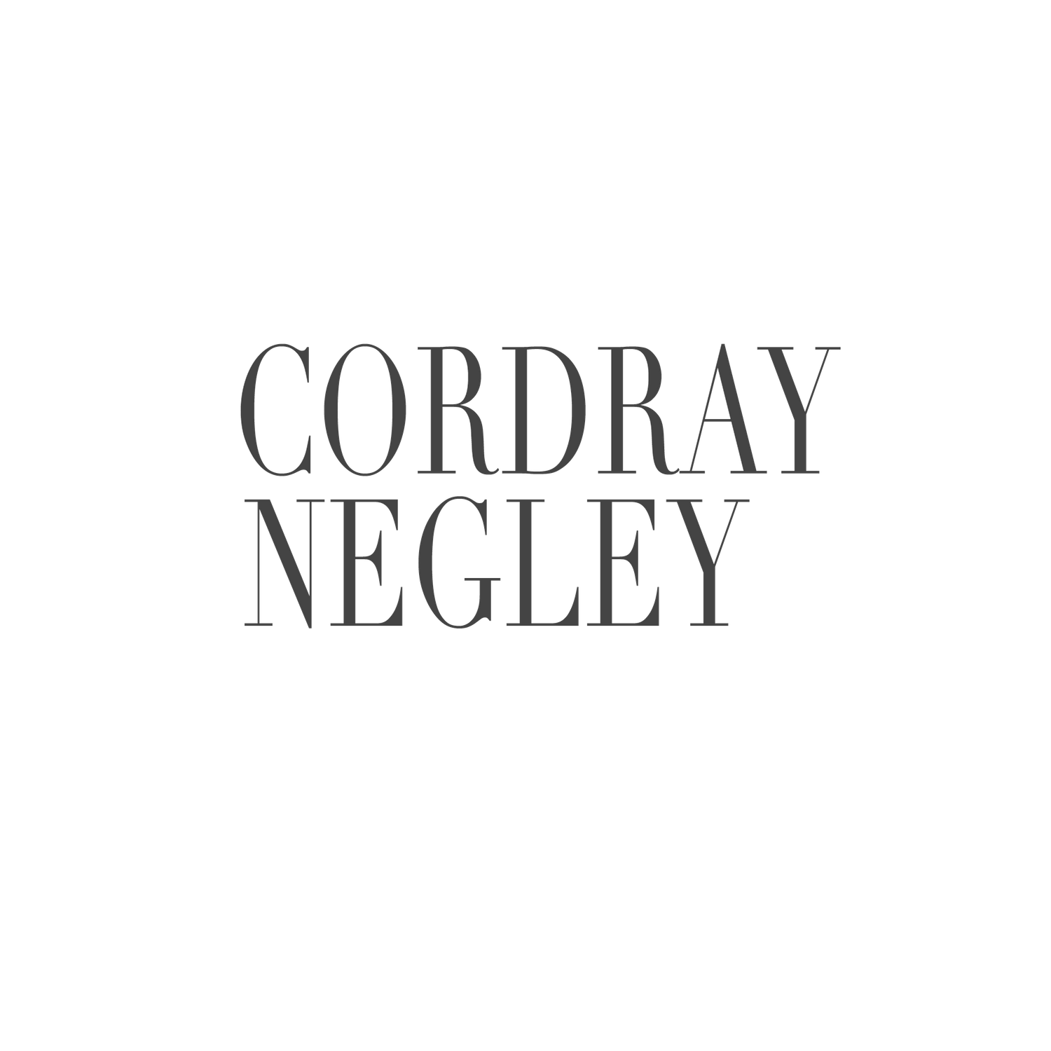 Dark serif text logo spelling 'CORDRAY NEGLEY' on light background.