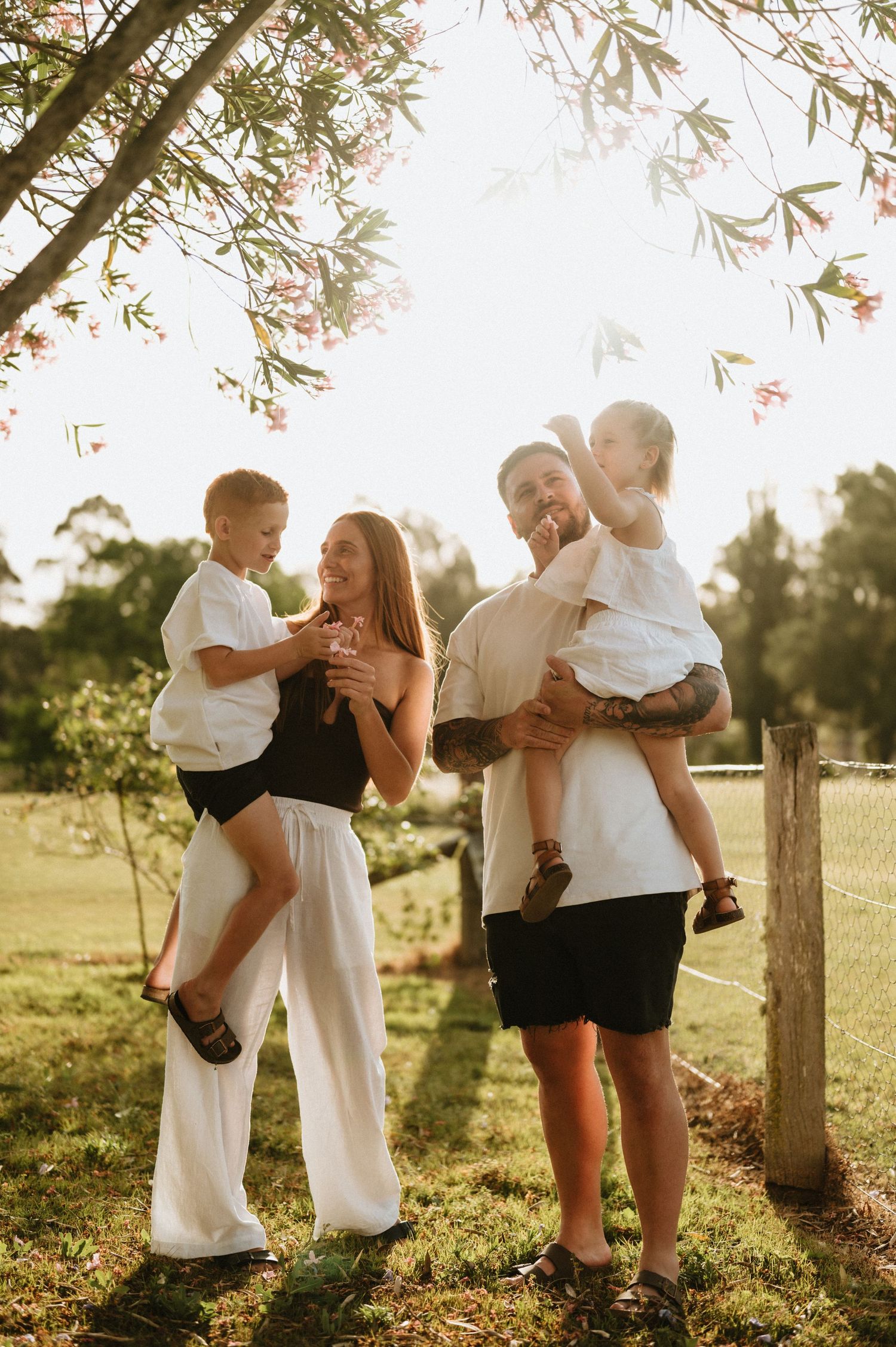 Hawkesbury family session outdoors at sunset