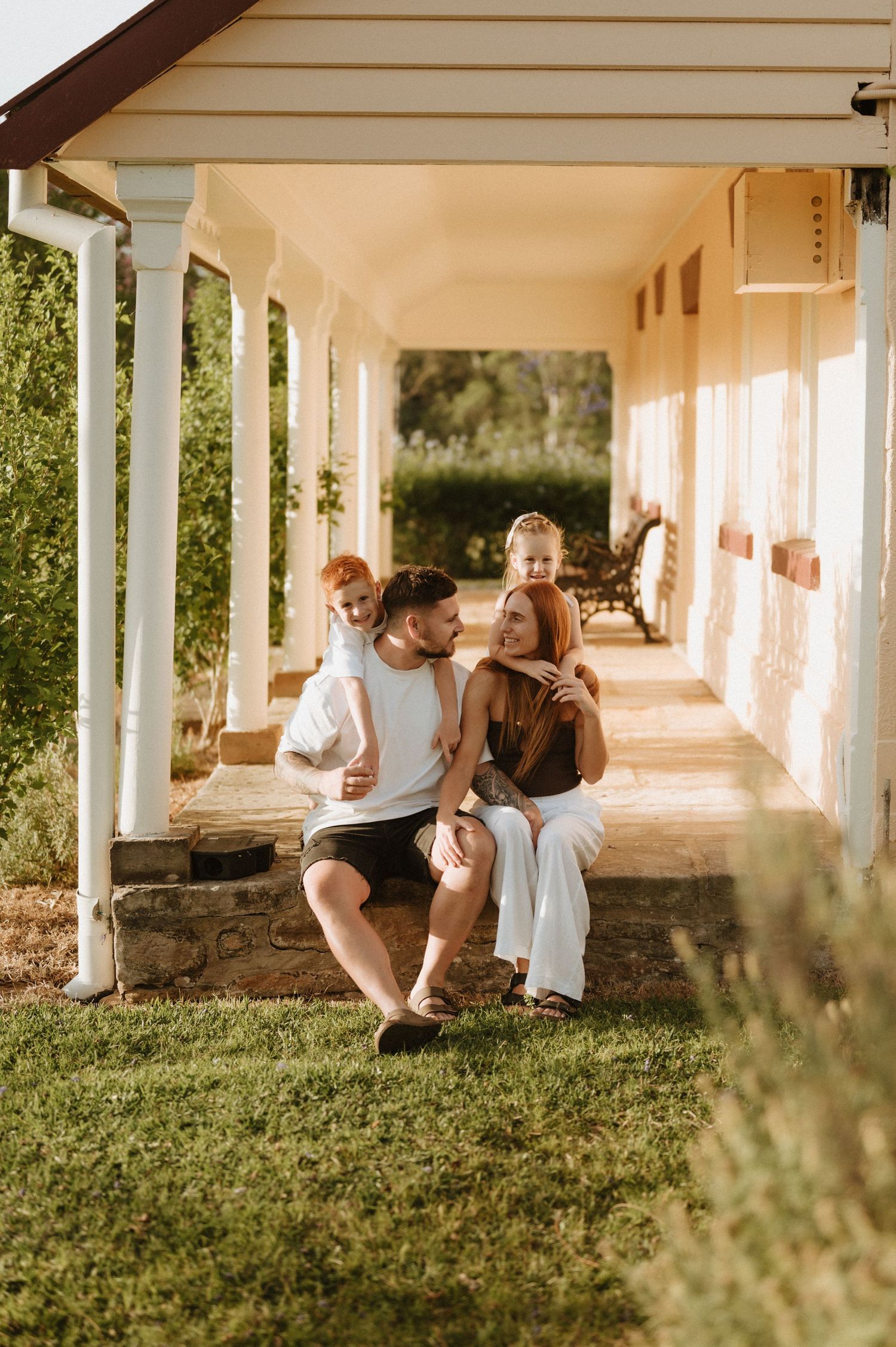 Hawkesbury family session outdoors at sunset