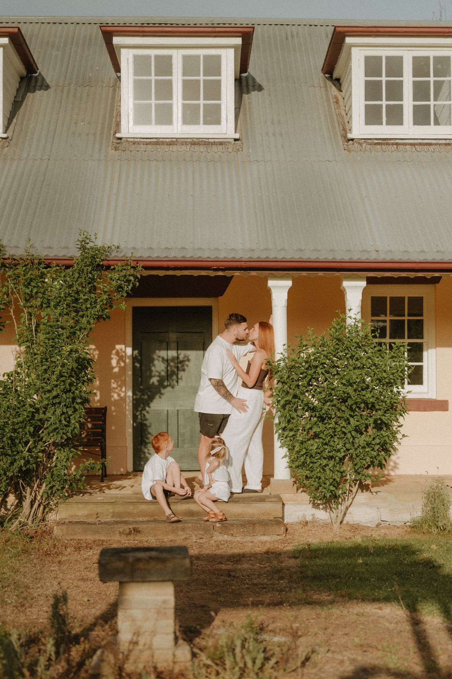 Hawkesbury family session outdoors at sunset
