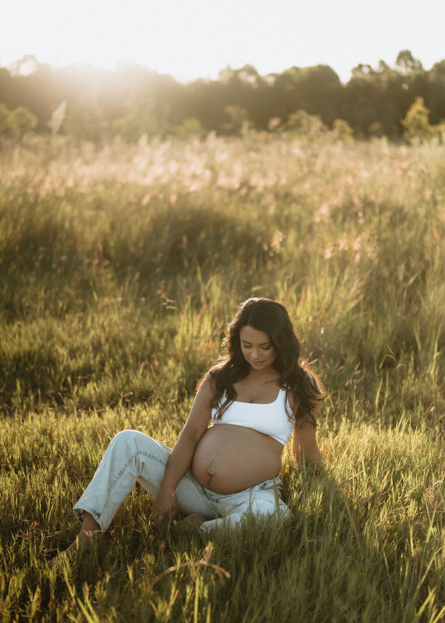 Penrith maternity session outdoors at sunset
