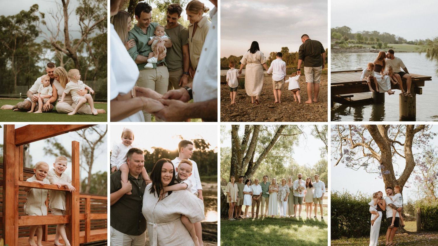 Families laughing and enjoying there family session outdoors