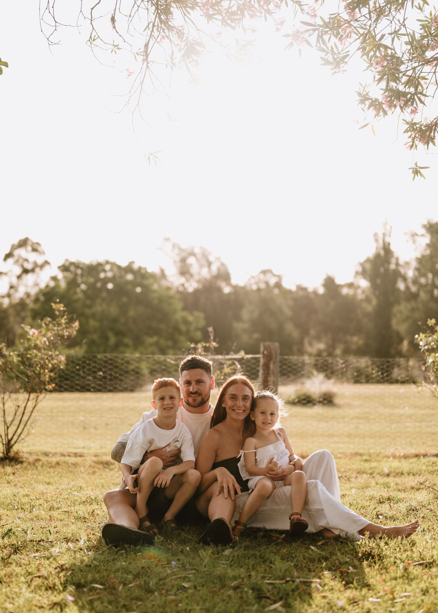 Hawkesbury family session outdoors at sunset