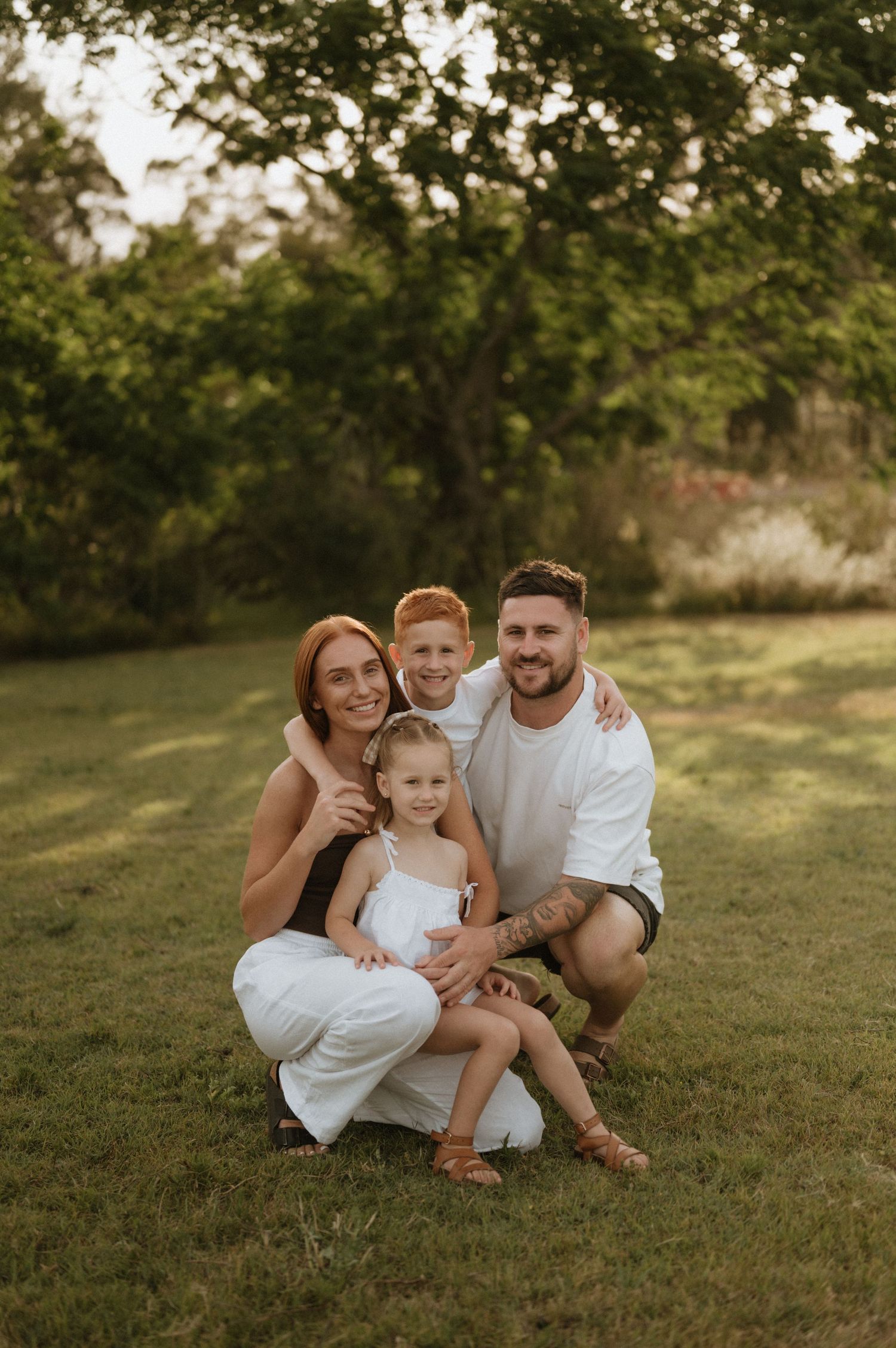 Hawkesbury family session outdoors at sunset