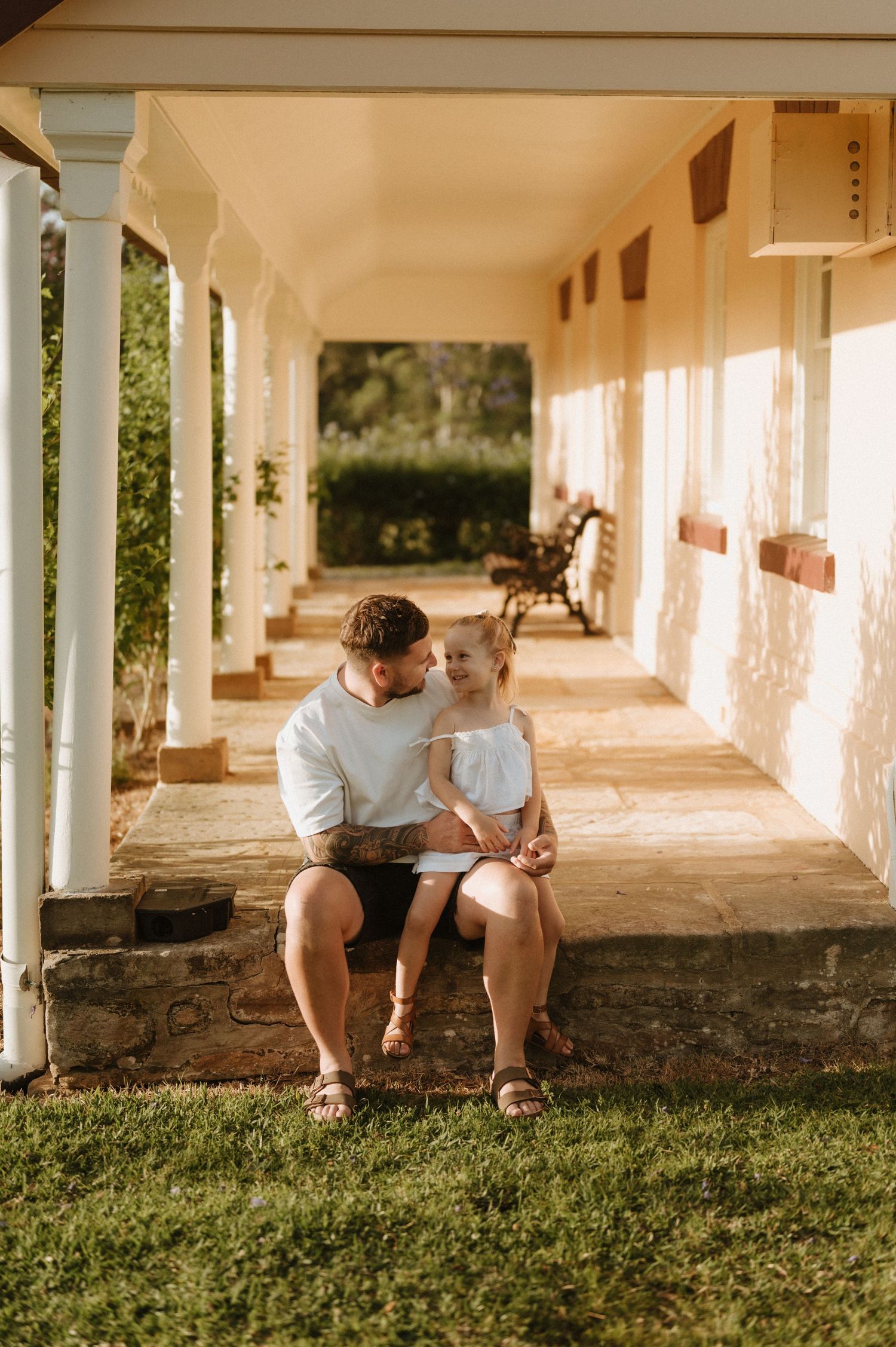 Hawkesbury family session outdoors at sunset