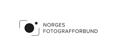 Norges Fotografforbund logo featuring a minimalist camera icon in black and white.
