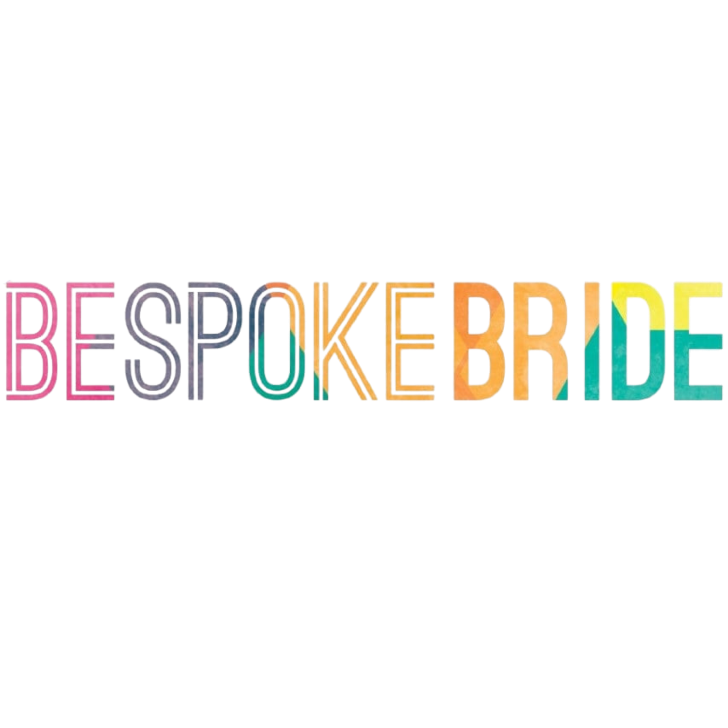 Bespoke Bride logo featuring colorful pastel letters on a white background.