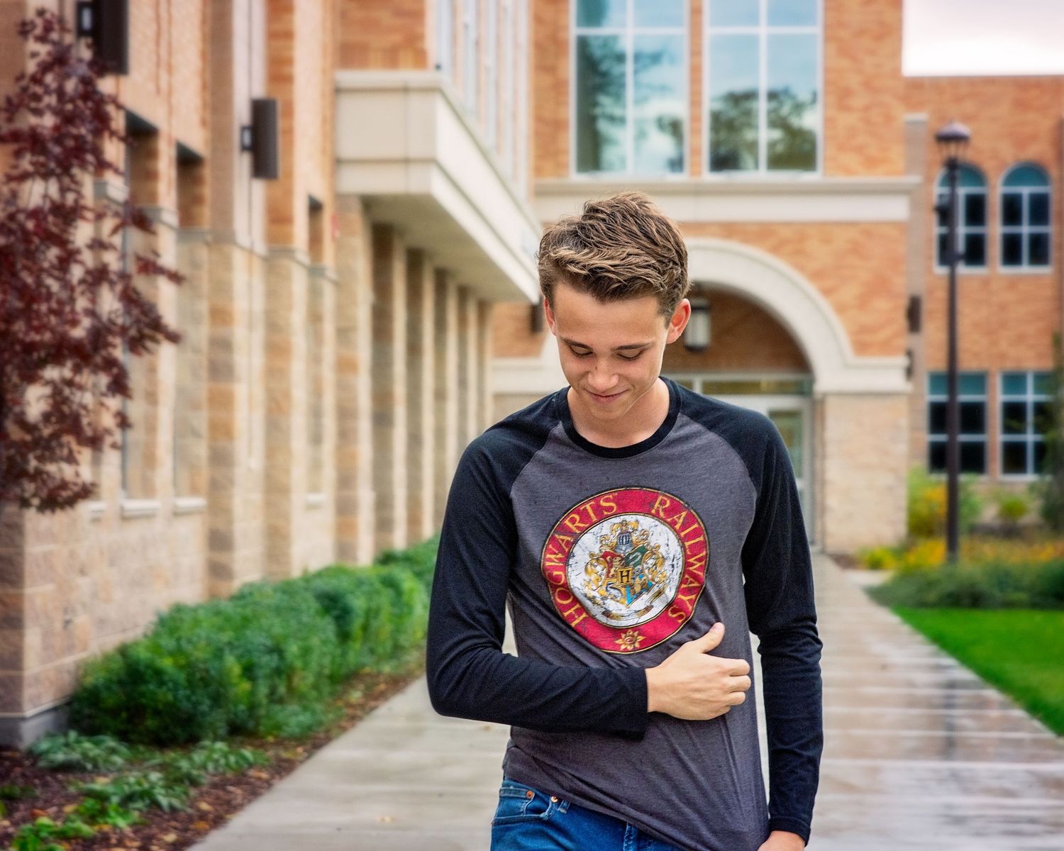 high school senior portrait taken outdoors in logan utah