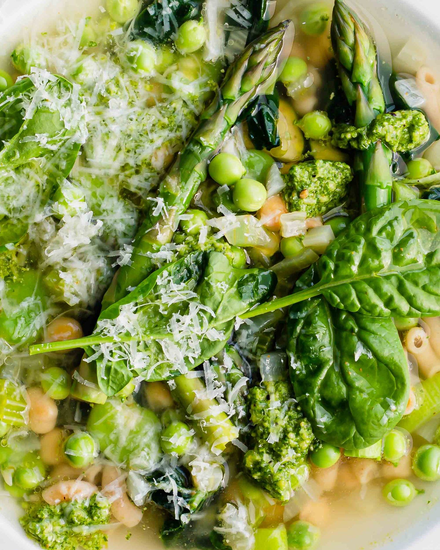 Spring minestrone soup macro food photography - food and drink photography - Nancy Anne - creative commercial food photographer