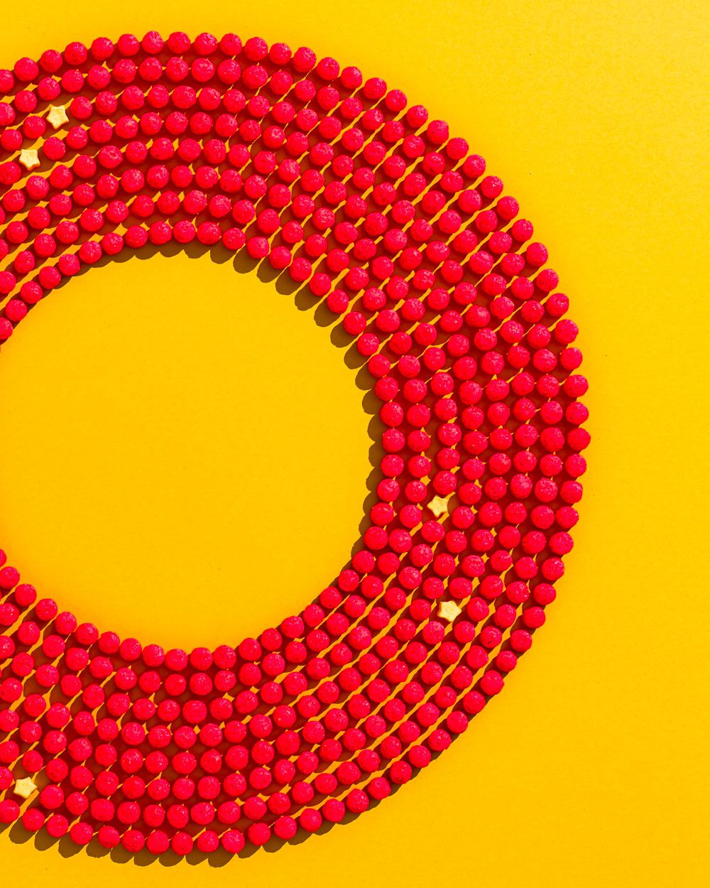 Creative, graphic breakfast cereal photography - Strawberry Bop cereal