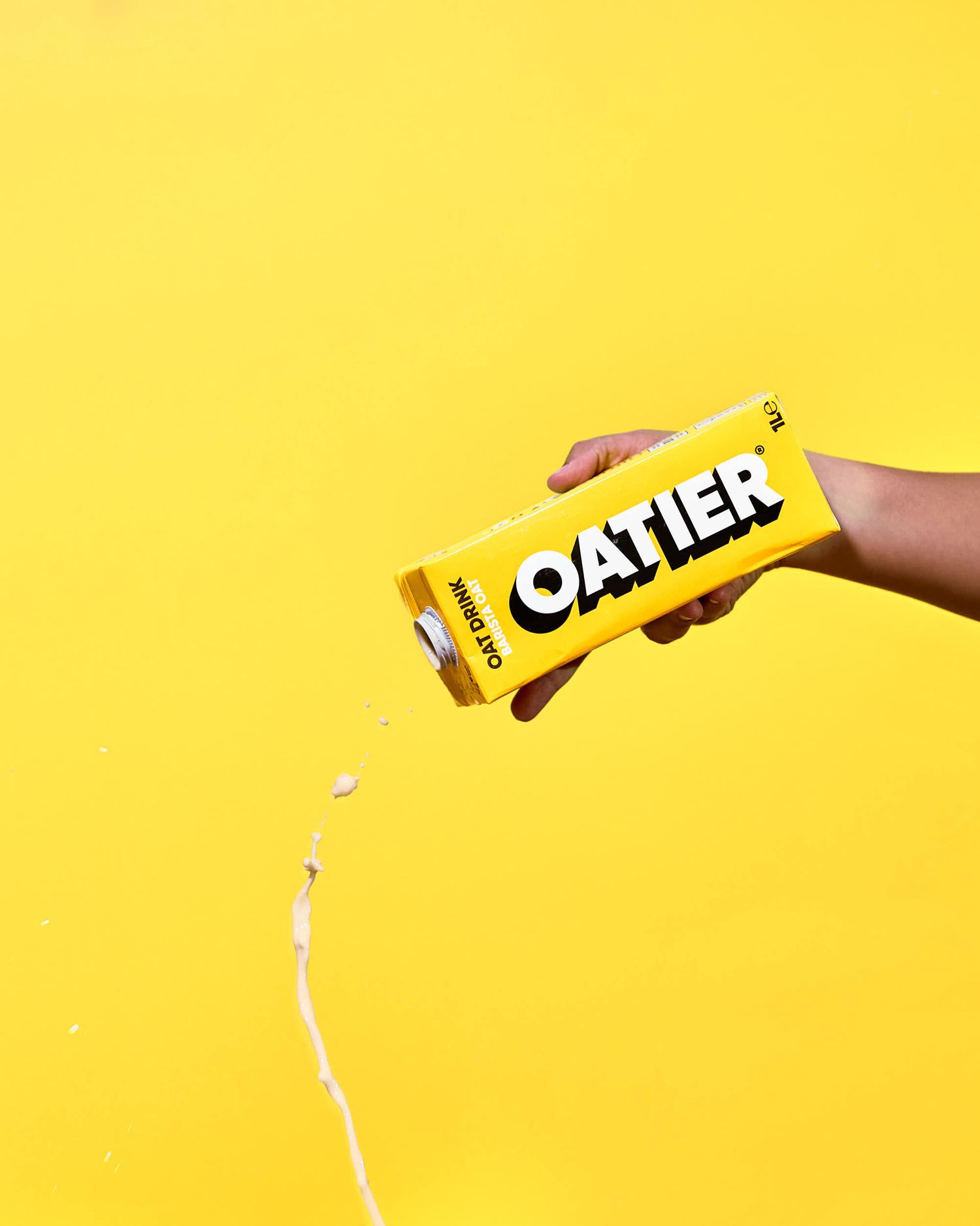 Oatier oat milk product photography - drink brand photography - Nancy Anne - energetic, dynamic product photographer - plant-based photos