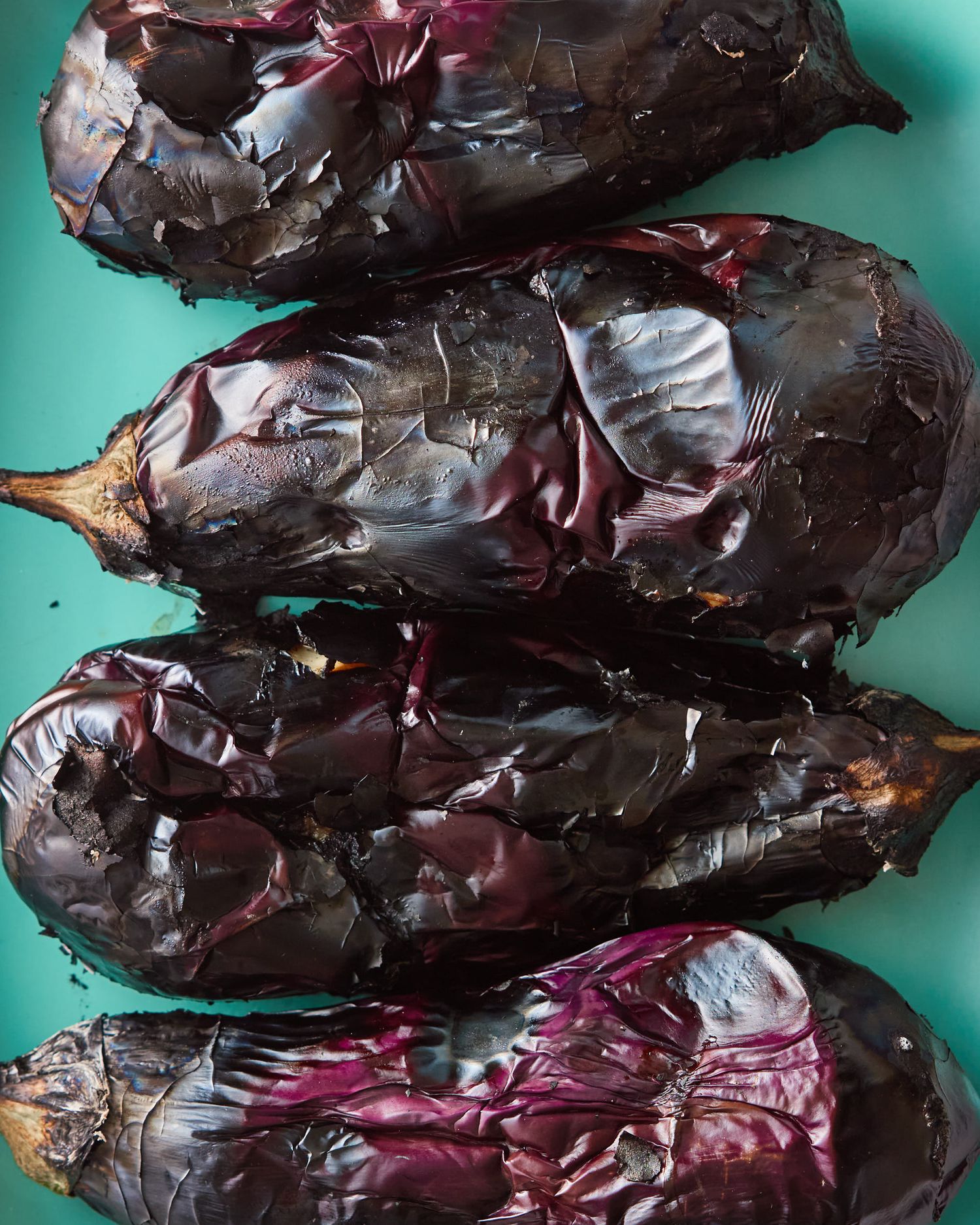 Roasted aubergines - food photography - Nancy Anne - commercial still life food photographer