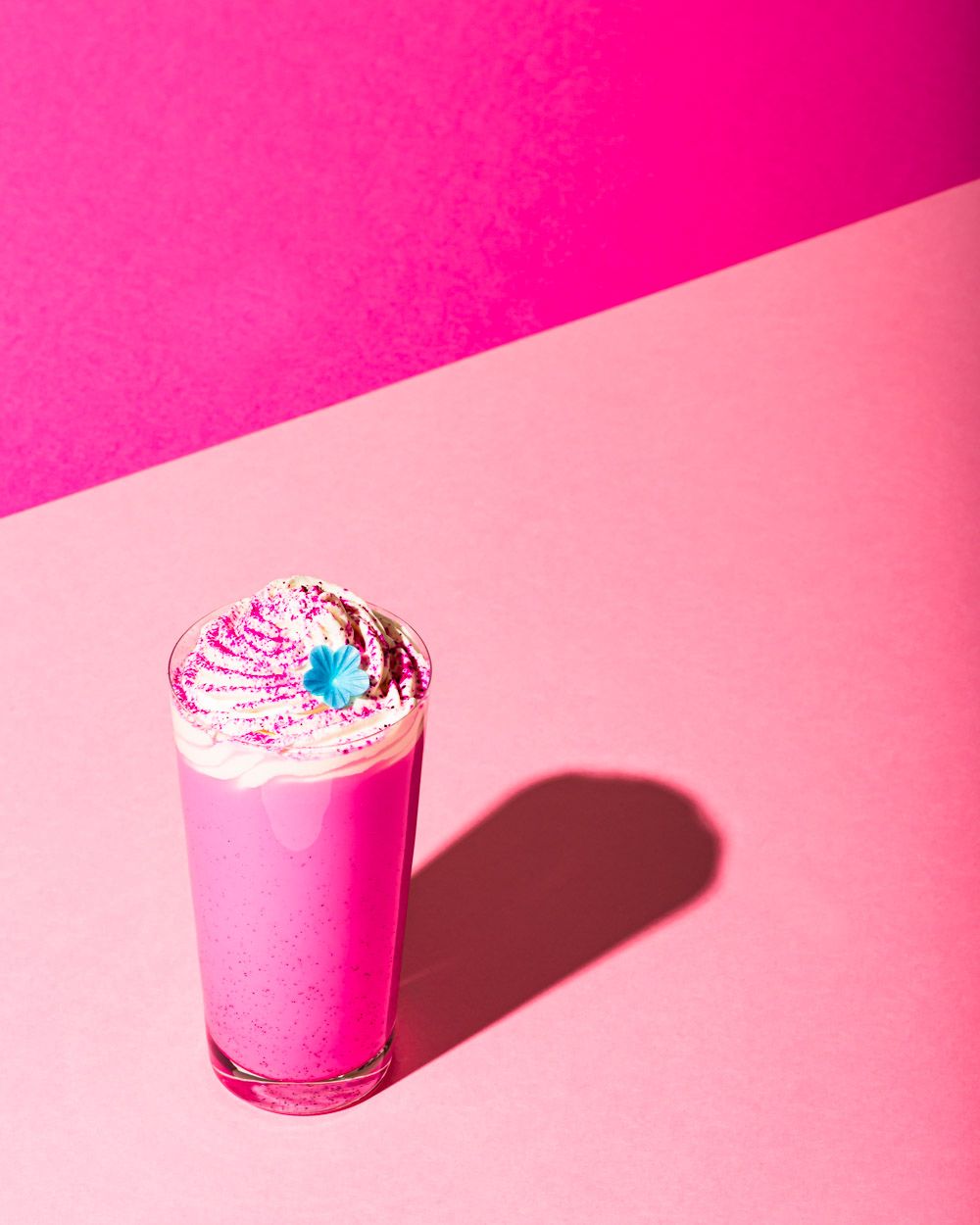 Pink dragon fruit milkshake - Barbie food photography - pink food and drink photography - Nancy Anne Photography