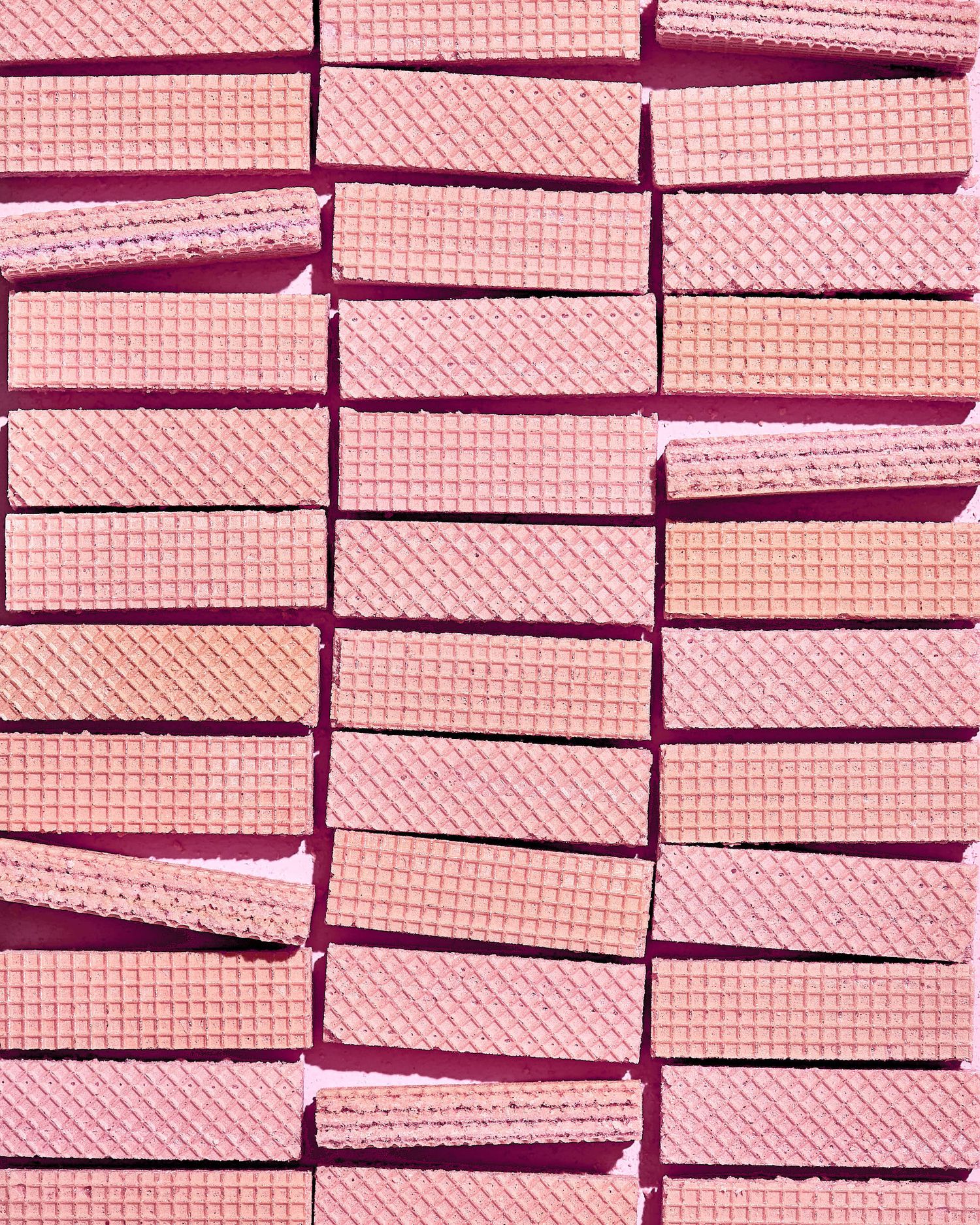 Classic biscuit photography - pink wafer biscuits - food photography - Nancy Anne - London photographer