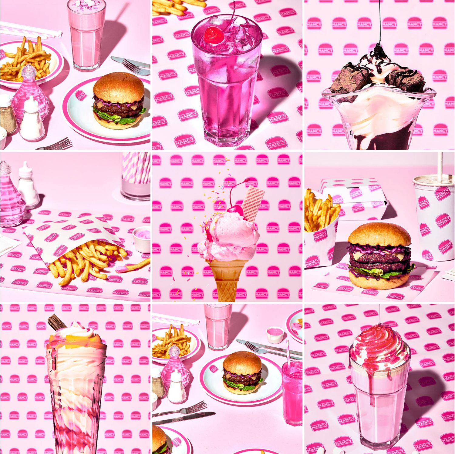 Pink Wimpy fast food project - Barbie food photography - pink food and drink photography - Nancy Anne Photography