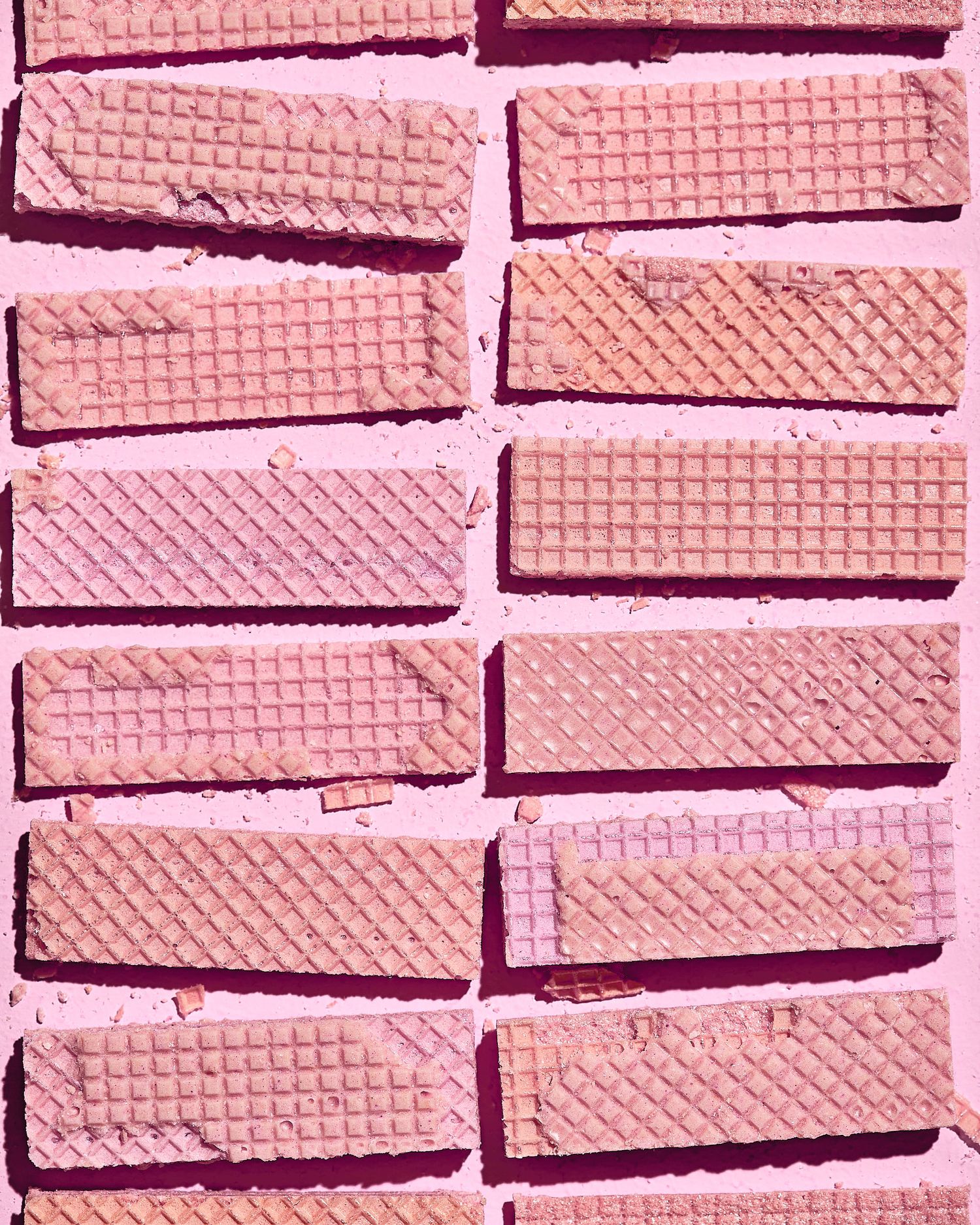 Classic pink wafer biscuits photography - sweet food photography - Nancy Anne - food and drink photographer London