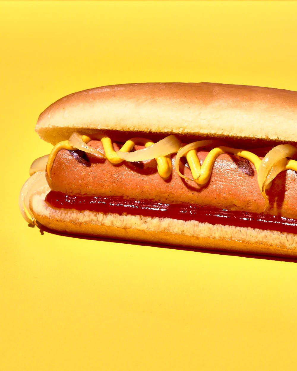 Hot dog, ketchup, mustard - hot dog photography - food and drink photography - Nancy Anne - creative commercial food photographer