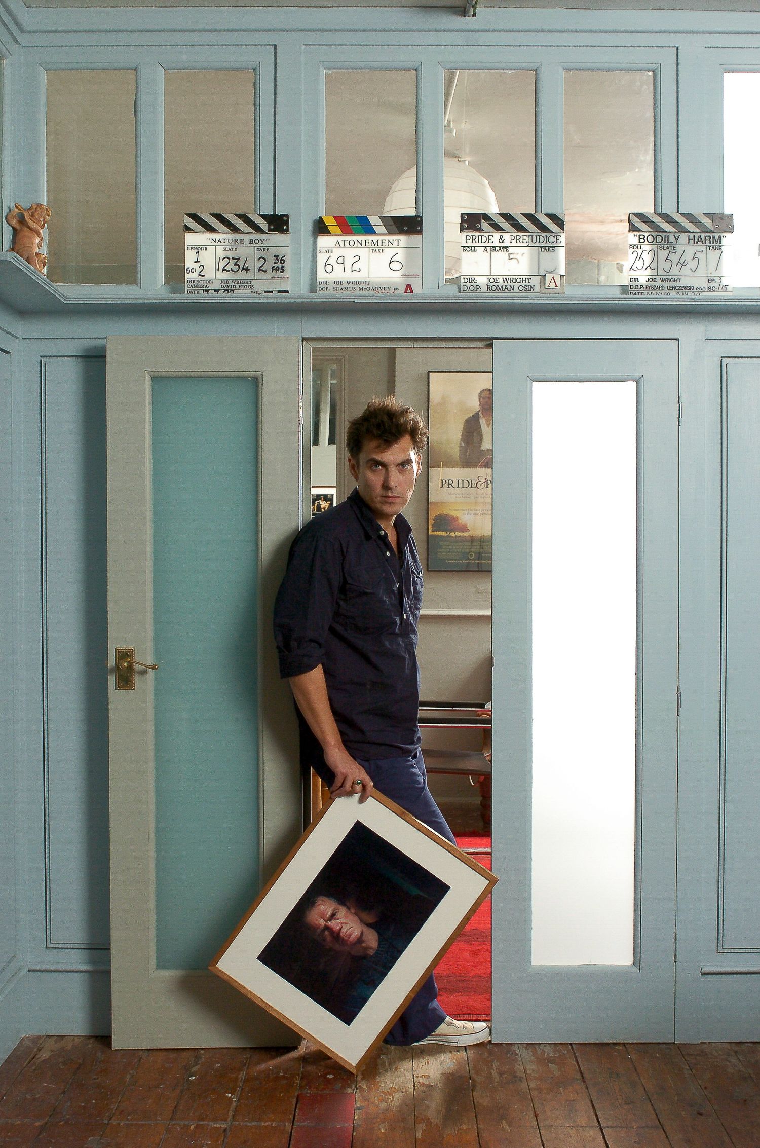 Joe Wright film director in Soho office. Works include Atonement, Pride and Prejudice and Anna Karenia.
Photograph by Danny Elwes