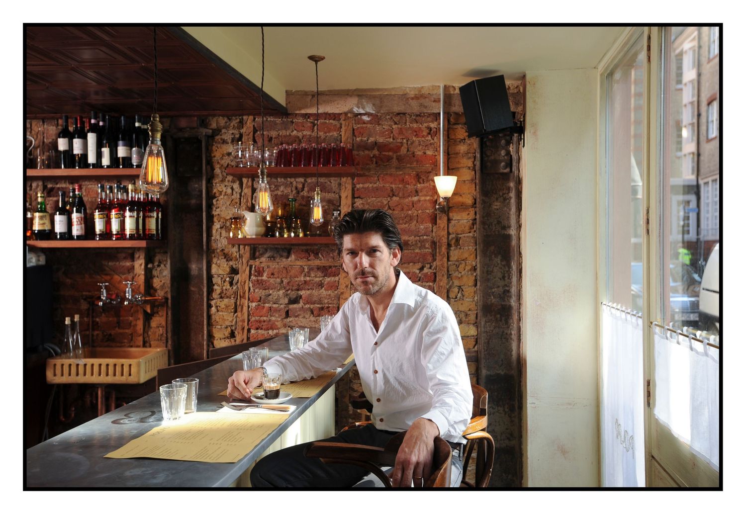 Russell Norman at the bar in his restaurant Polpo in Soho
Photograph by Danny Elwes
