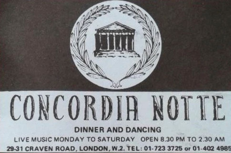 Concordia Notte restaurant in Craven Road Bayswater/Paddington where Pools winners spent the evening before announcement of their big win