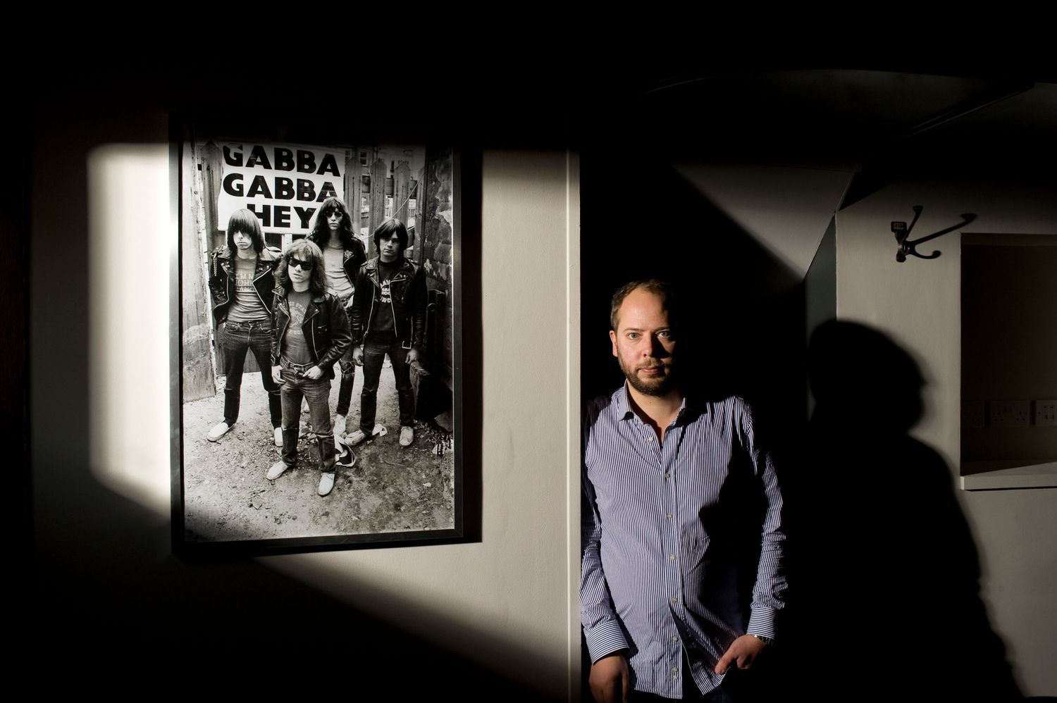 Charlie McVeigh with a picture of his favourite band The Ramones
Photograph by Danny Elwes