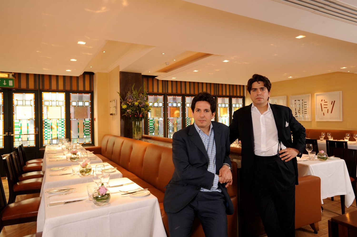 Quo Vadis, 26-29 Dean Street, London W1D 3LL 
Left to right: Brothers Sam Hart and Eddie Hart in the restaurant.
Photograph by Danny Elwes