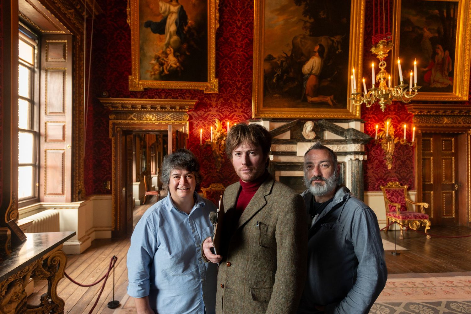 Kiffy Stainer-Hutchins with her team of Conservationist and Restorers of Fine Paintings at Houghton Hall Norfolk.
Photograph by Danny Elwes