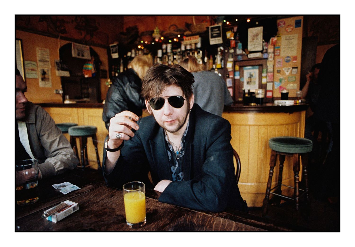 Shane MacGowan lead singer of the Pogues at Filthy McNasty's Whiskey Cafe in Islington
Photograph by Danny Elwes