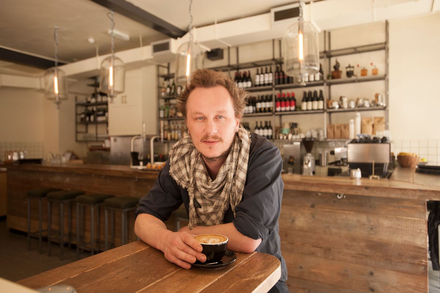 Miles Kirby co-founder of Caravan Exmouth Market. Specialist in coffee and roasting coffee
Photograph by Danny Elwes