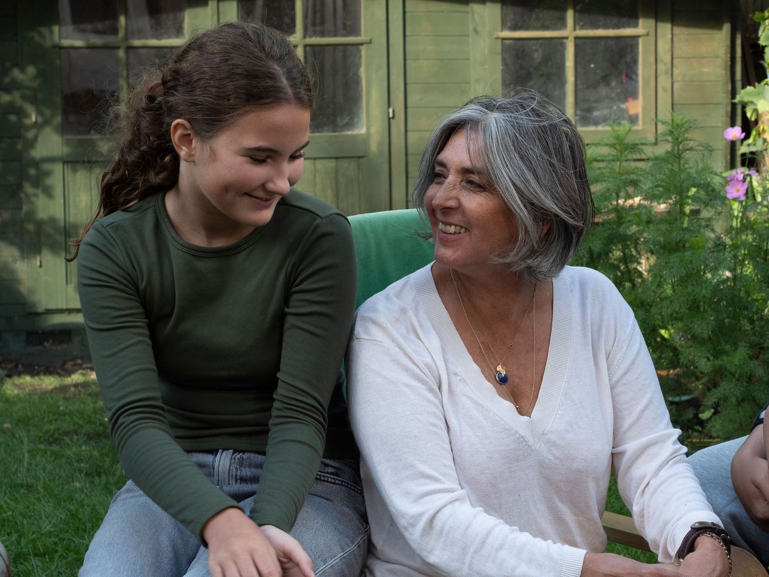 Mum and daughter sitting in their garden for family portrait for 'Before they Fly the Nest'
Photograph by Danny Elwes