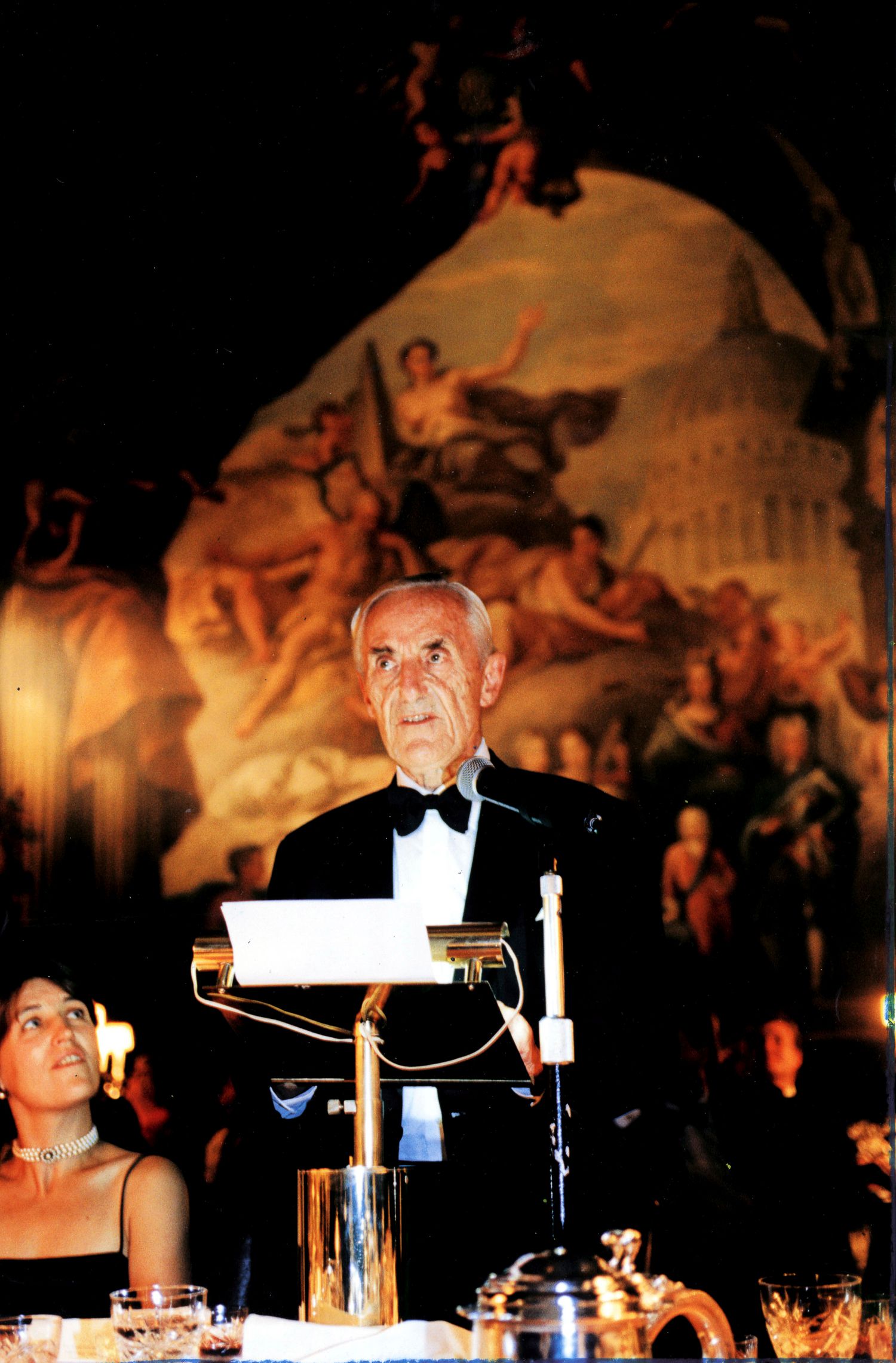 Patrick O'Brian at Dinner in the Painted Hall at the Old Royal Naval College Greenwich. Given by Sir Max Hastings
Photograph by Danny Elwes