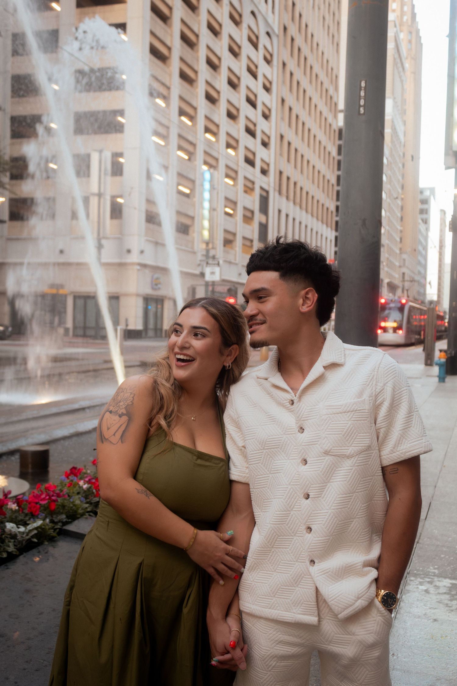 a couple laughing