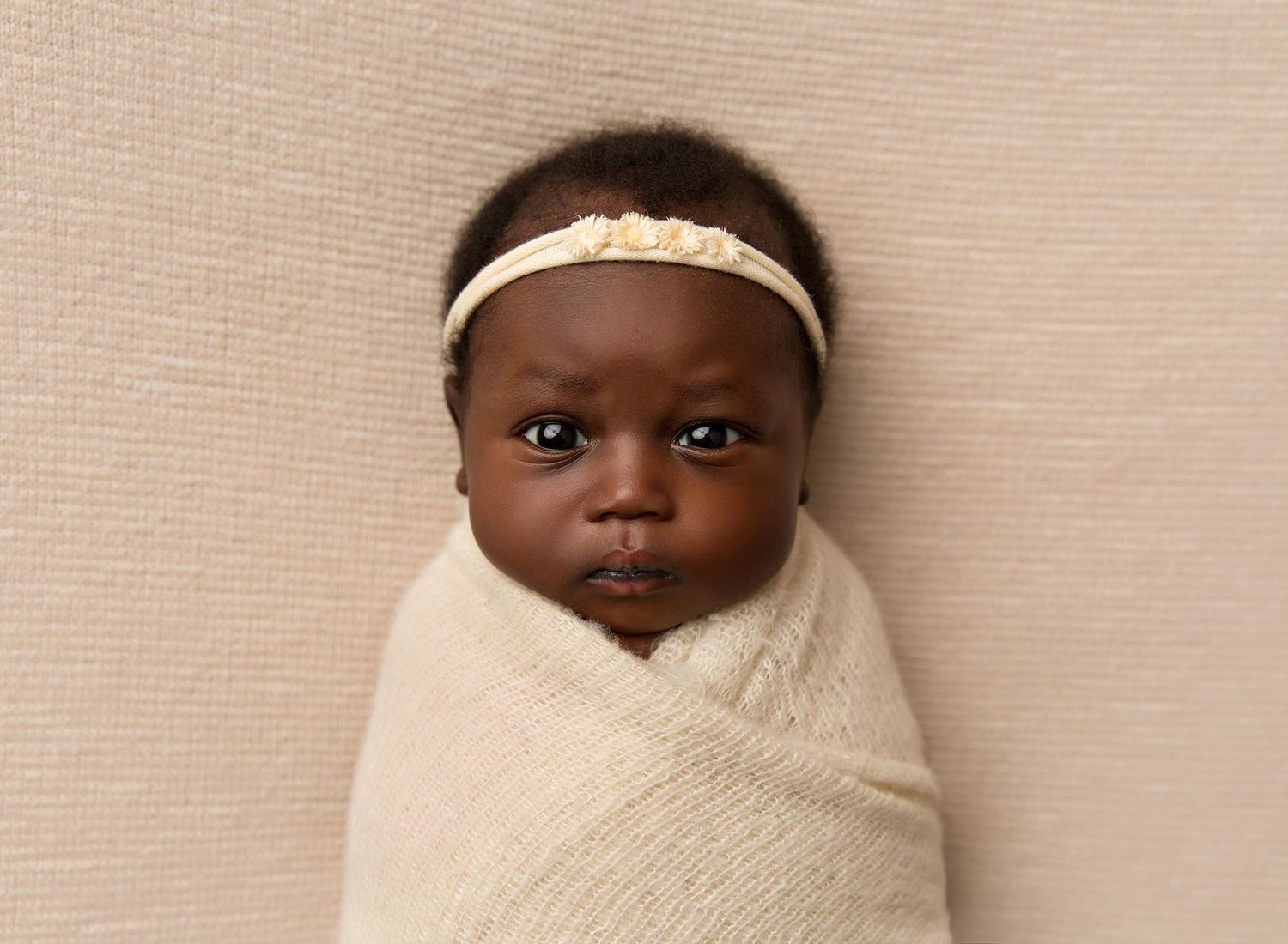 Collection of newborn portraits with babies wrapped in neutral colored fabricsToowoomba Photographer Toowoomba Newborn Photographer