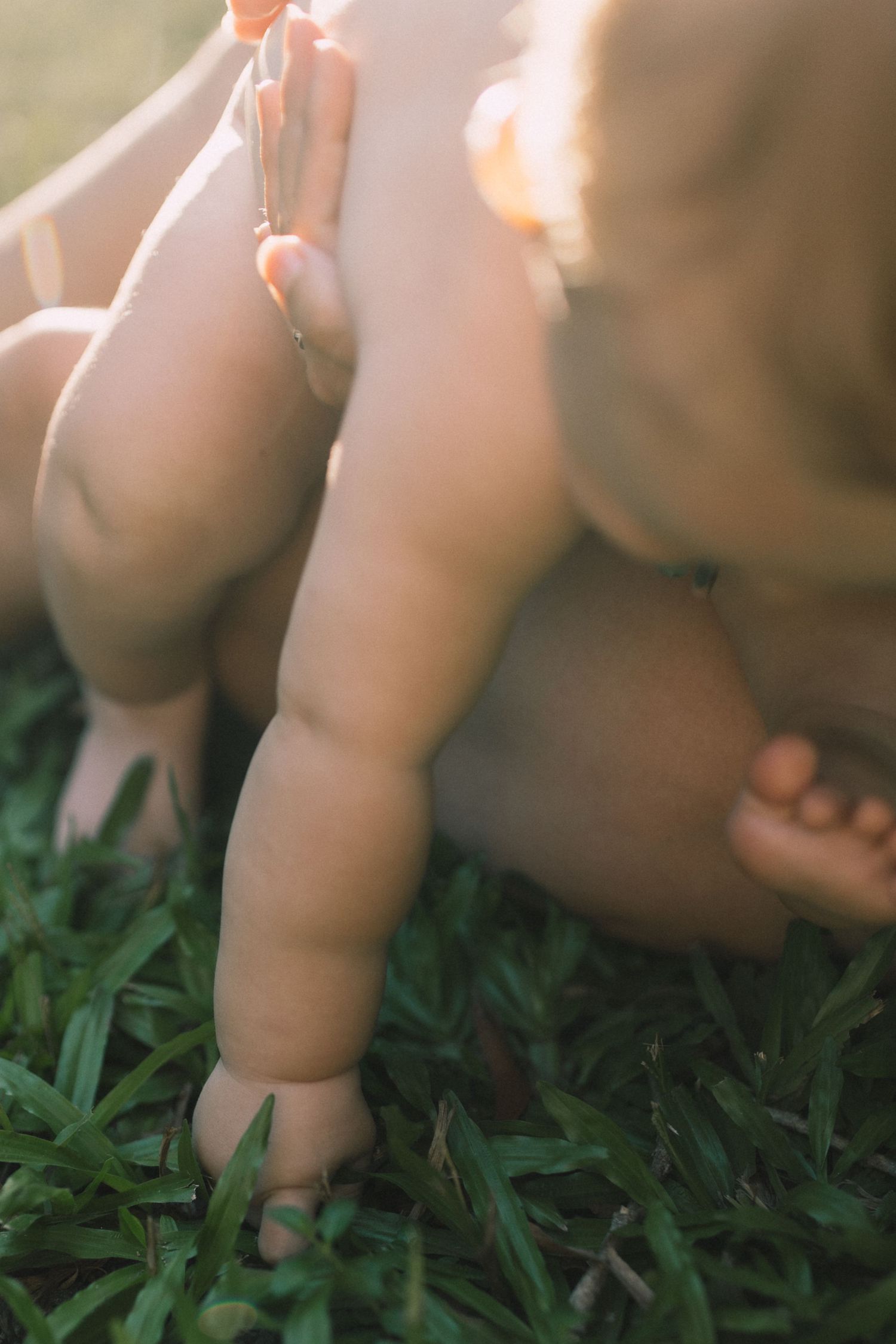 baby crawling close up