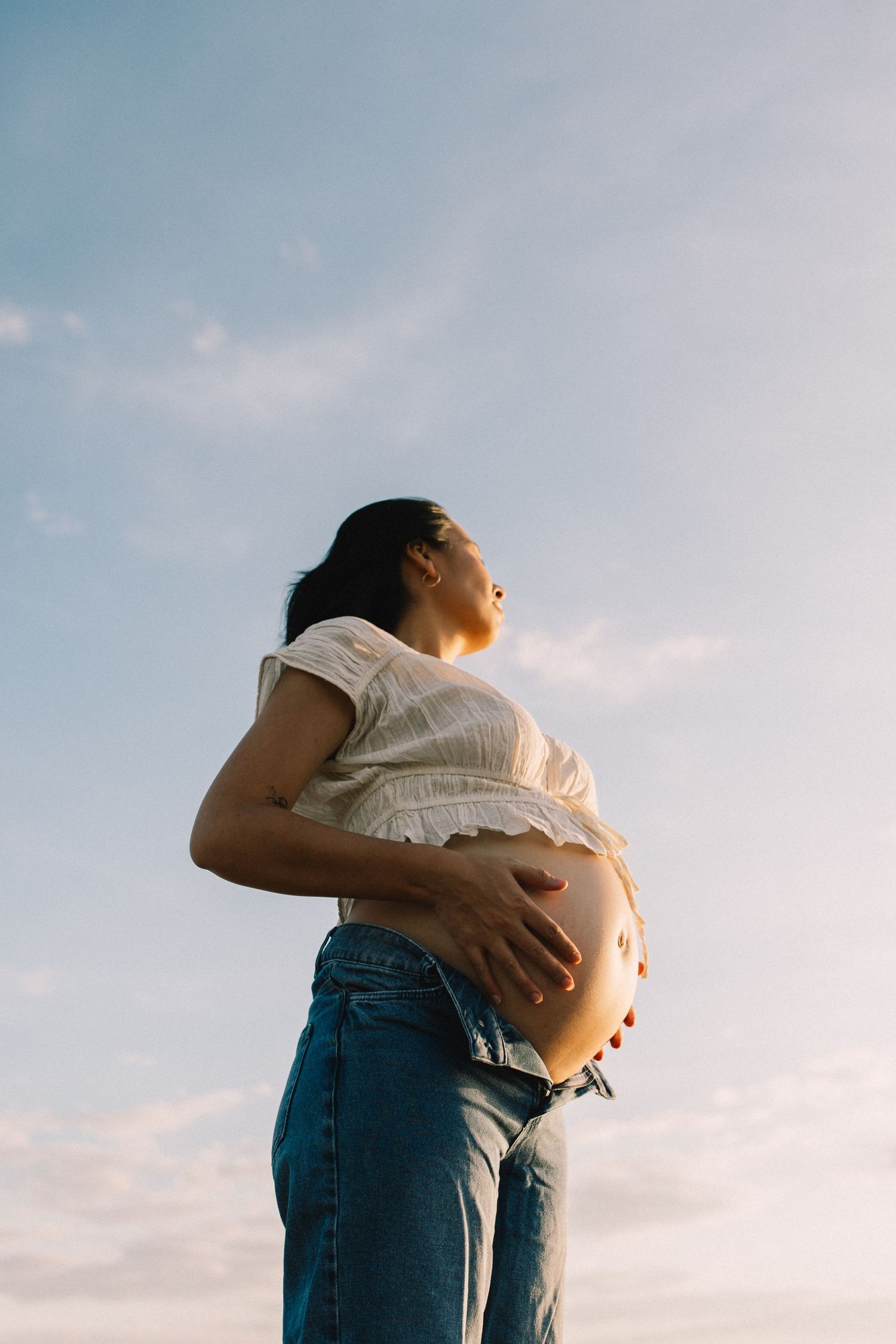 pregnant woman and sky
