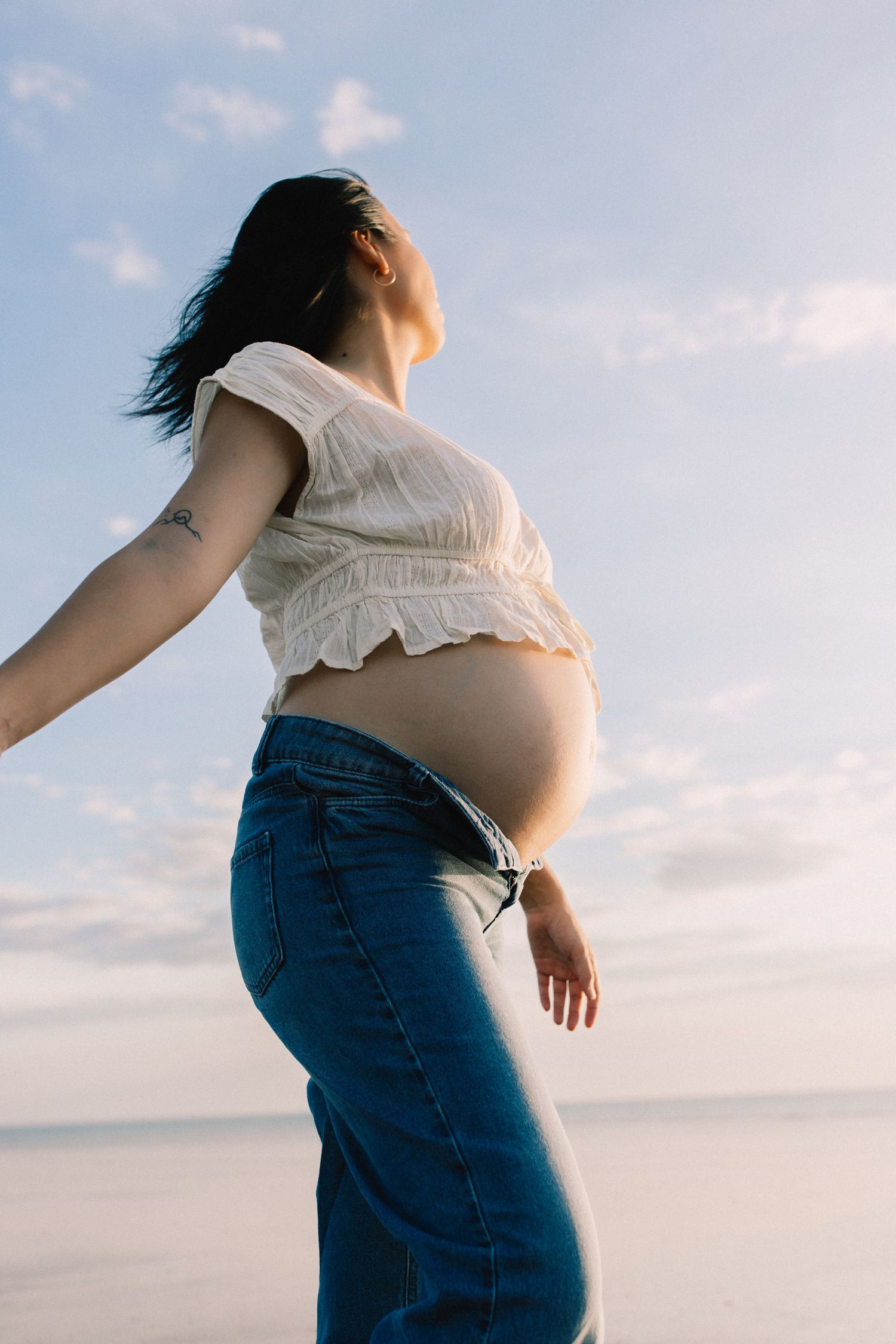 pregnant woman and sky