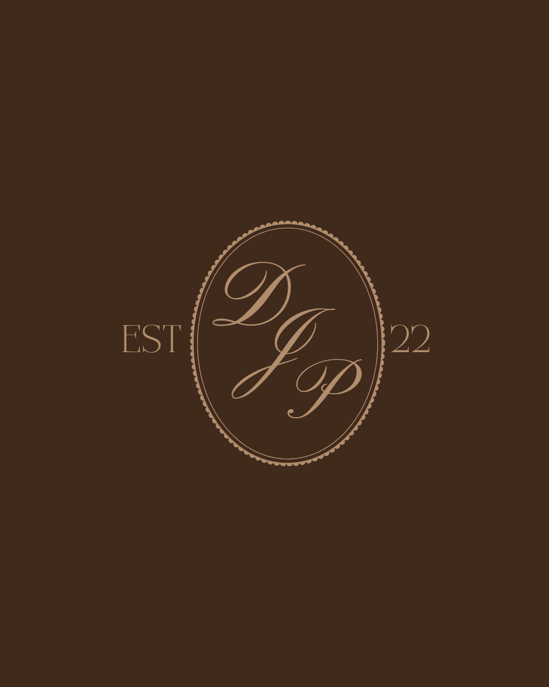 Elegant brown monogram logo designs featuring cursive initials and established date for a luxury brand.