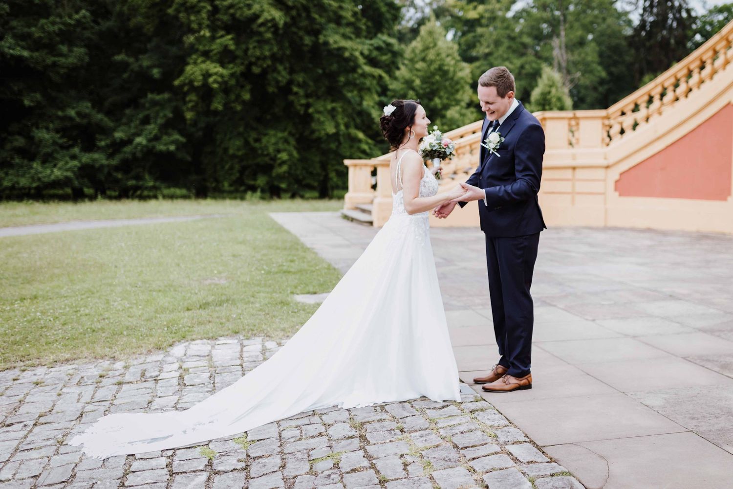 emotionale und romantische Hochzeit Schloss Ludwigsburg, Favotite Schloss, Blühendes Barock