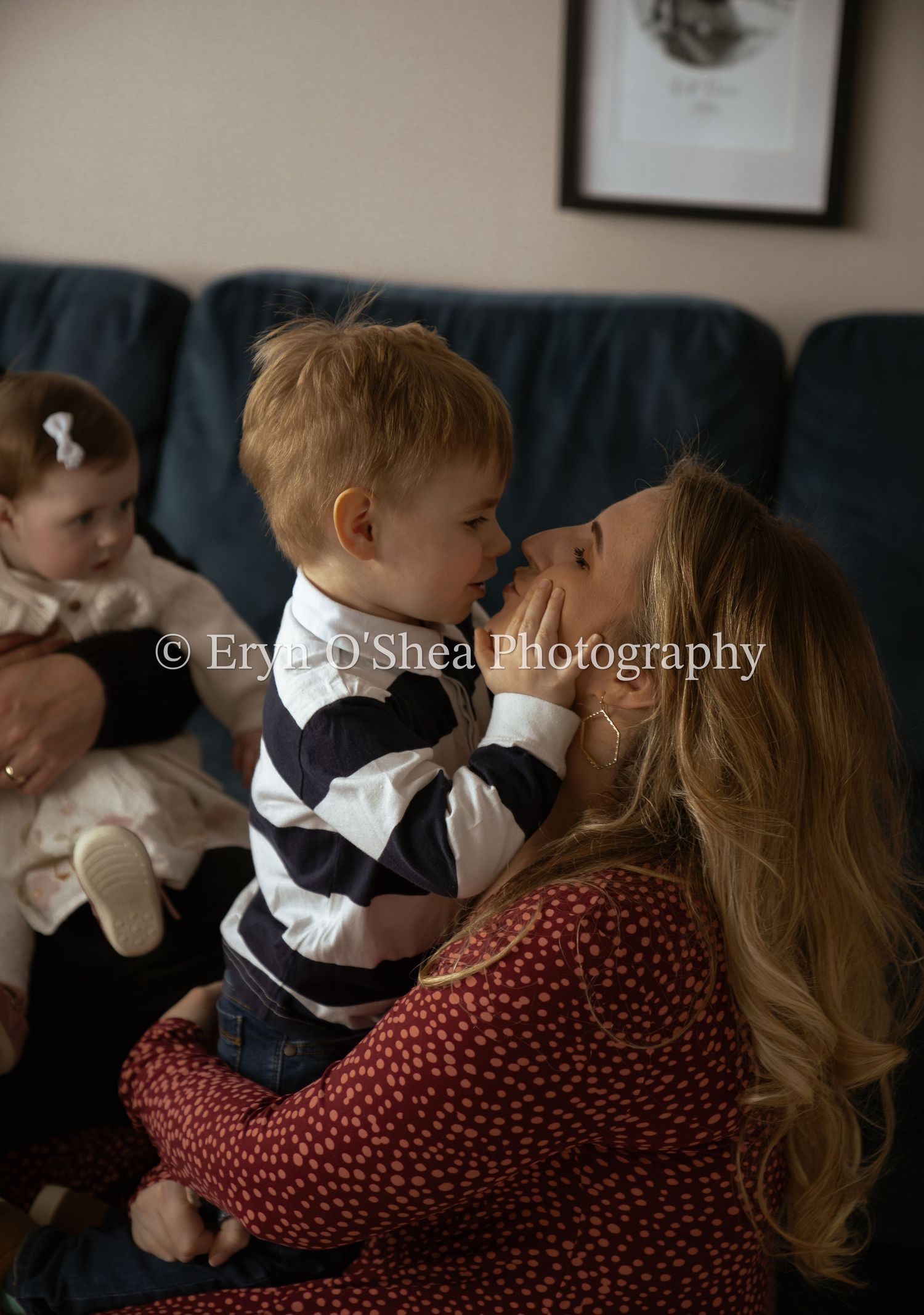 mom and son kissing