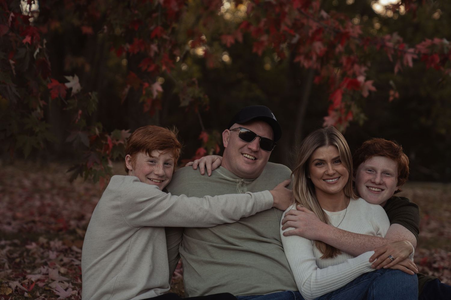 family photo in autumn time