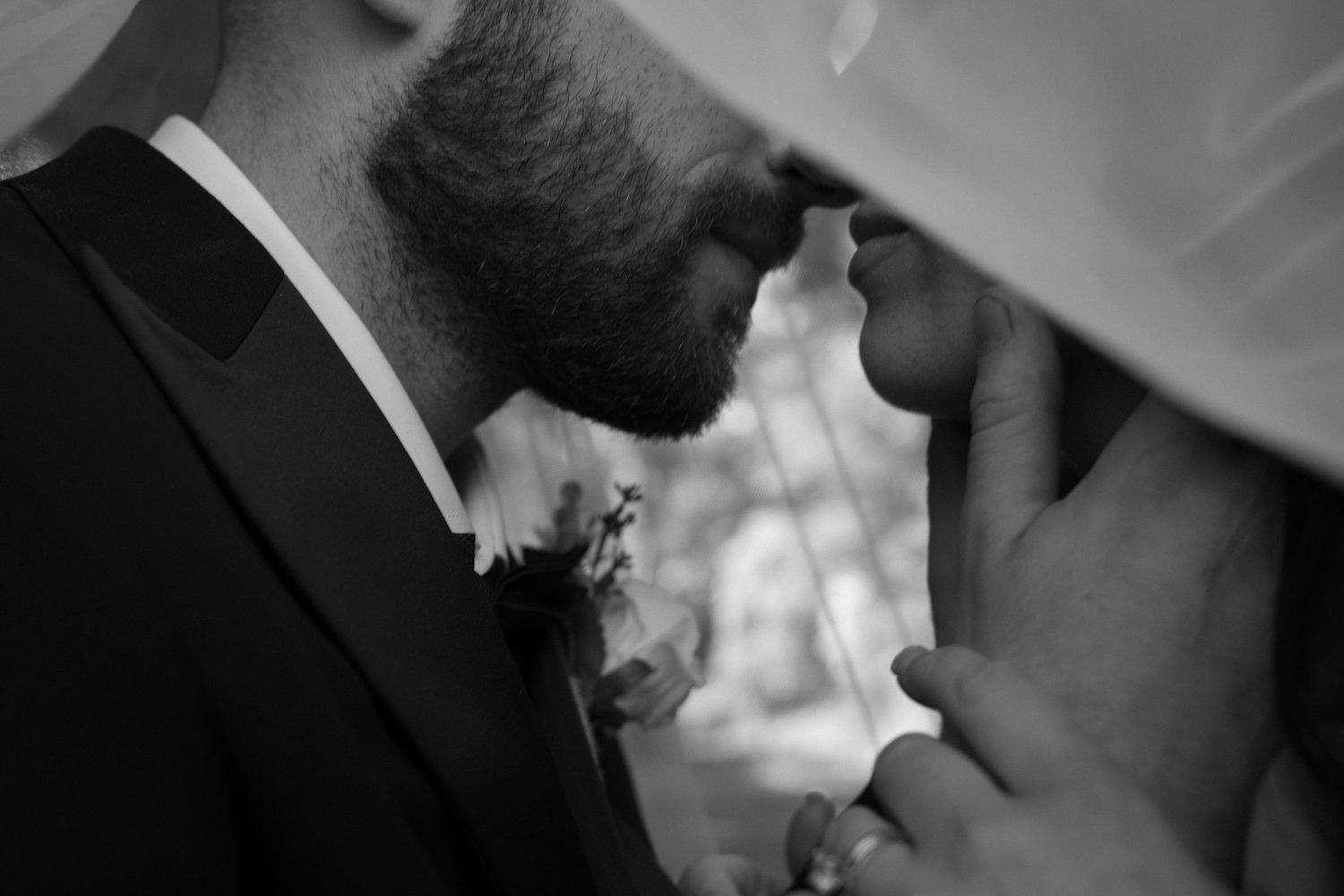 bride and groom mouth
