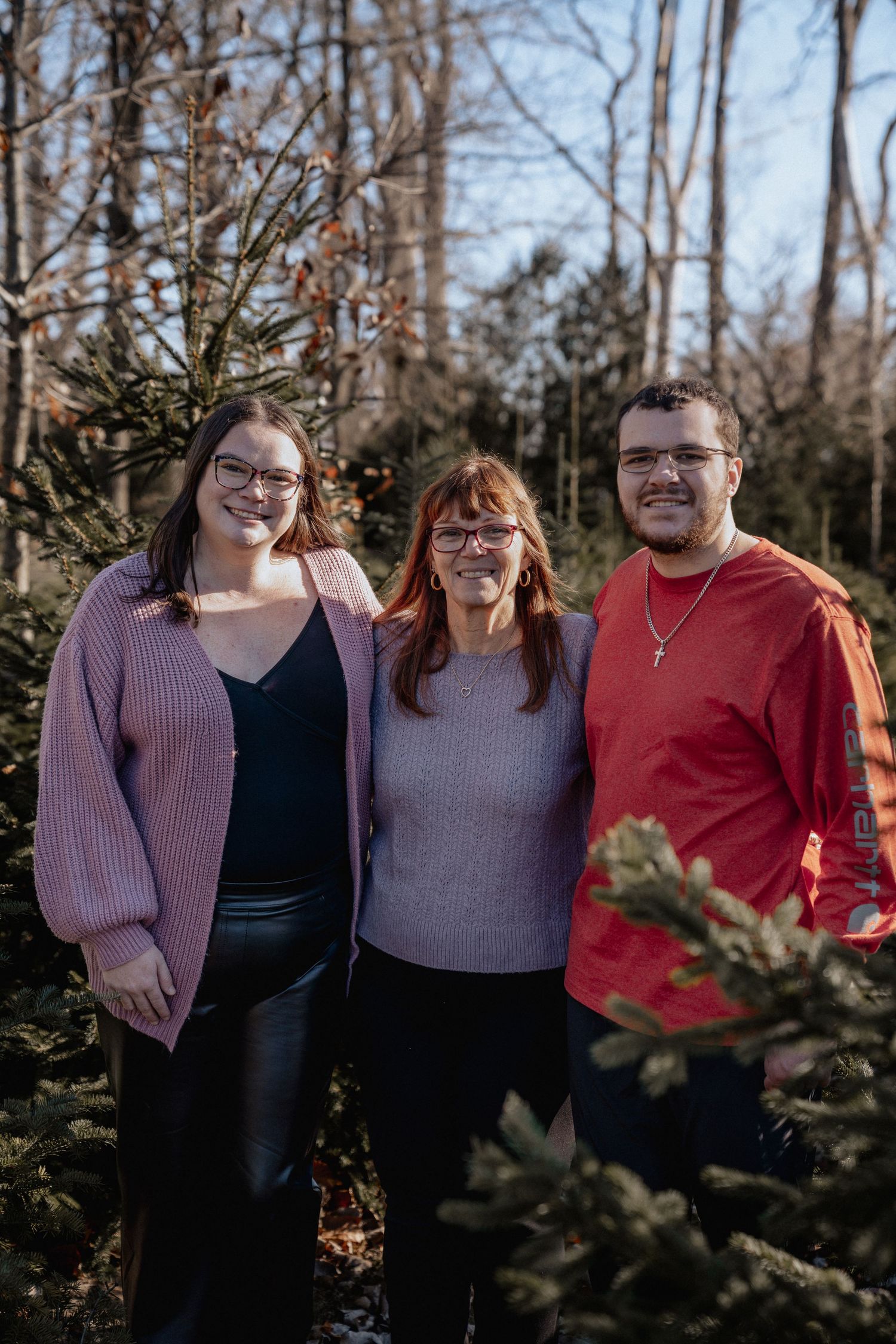 family in christmastree farm