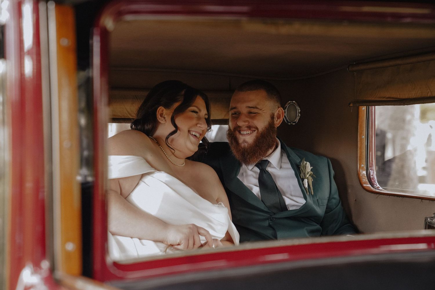 bride and groom having a chat