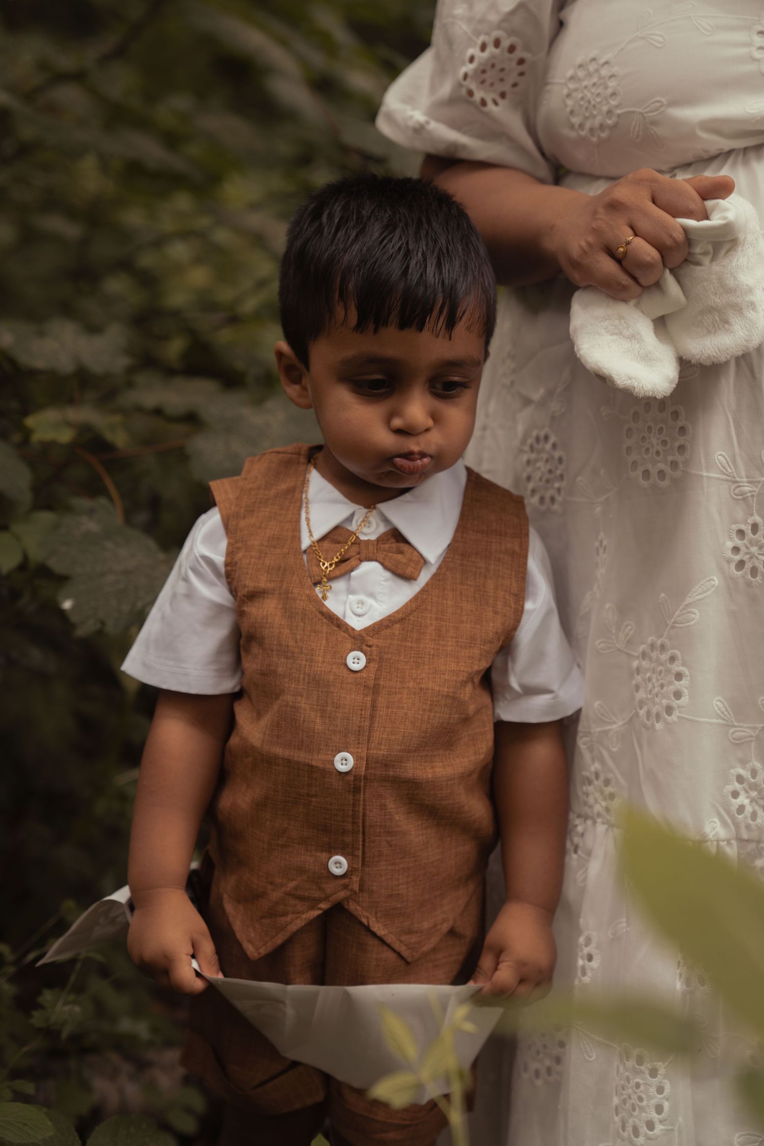 boy being silly during family shoot
