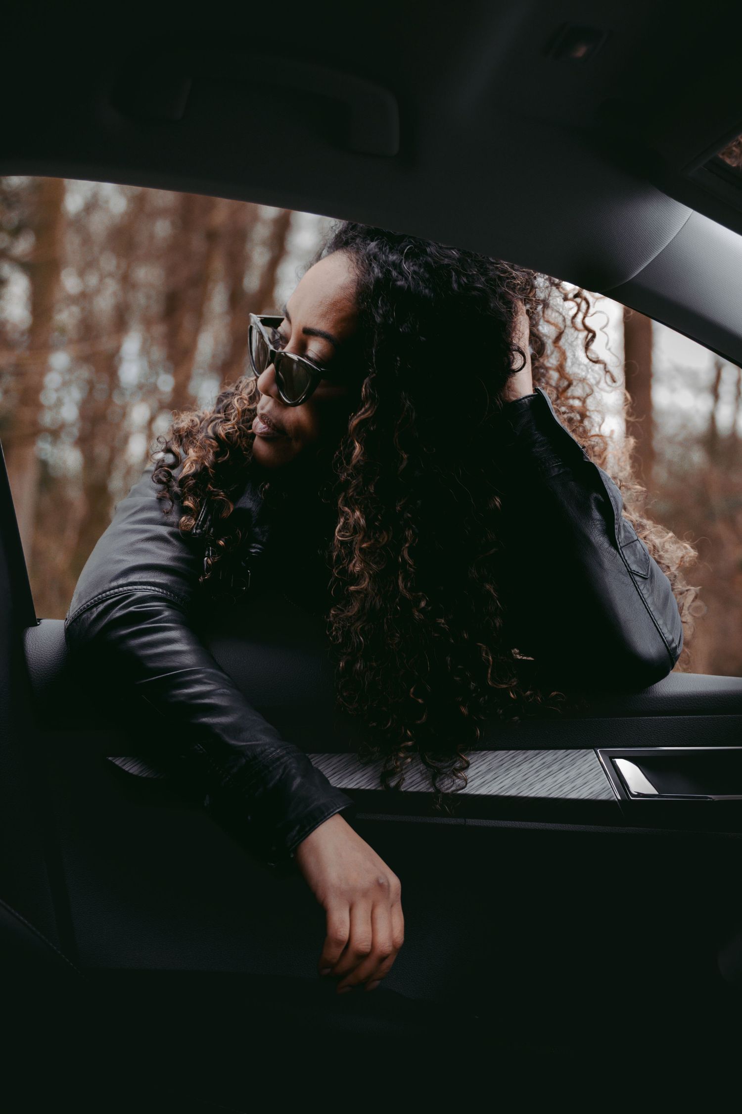 Stoere foto in auto, in Rotterdam