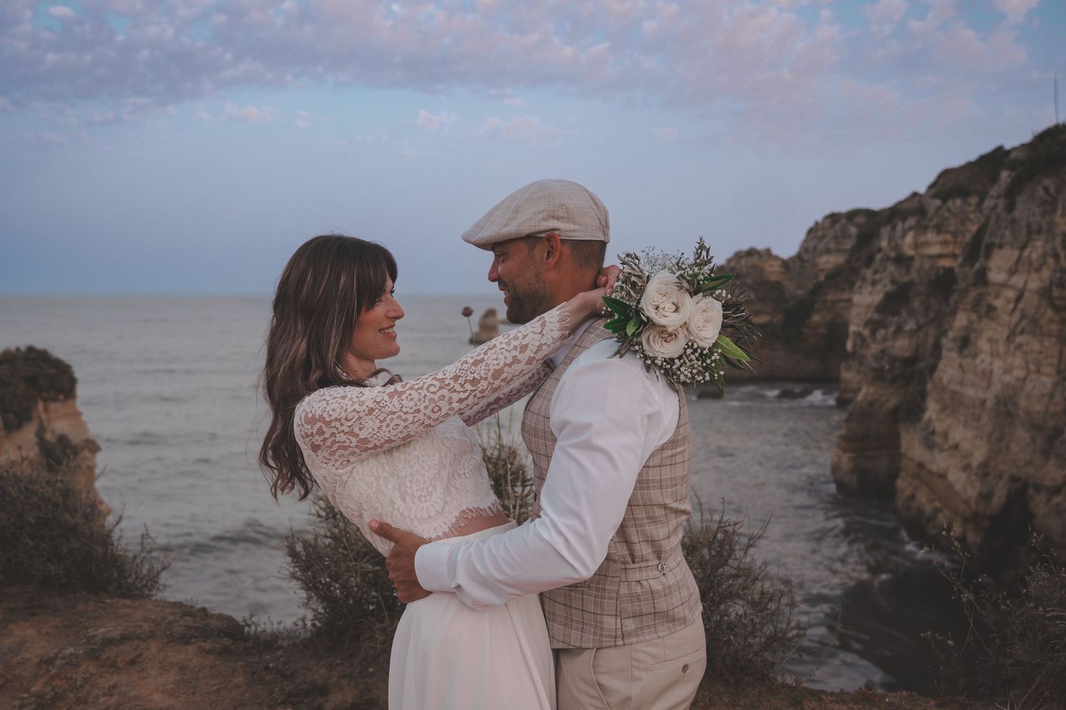 Wedding photoshoot at Praia Dona Ana, Algarve Portugal