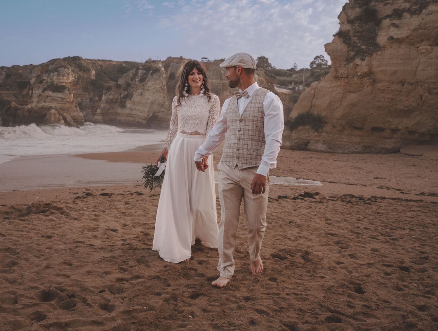 Wedding photoshoot at Praia Dona Ana, Algarve Portugal