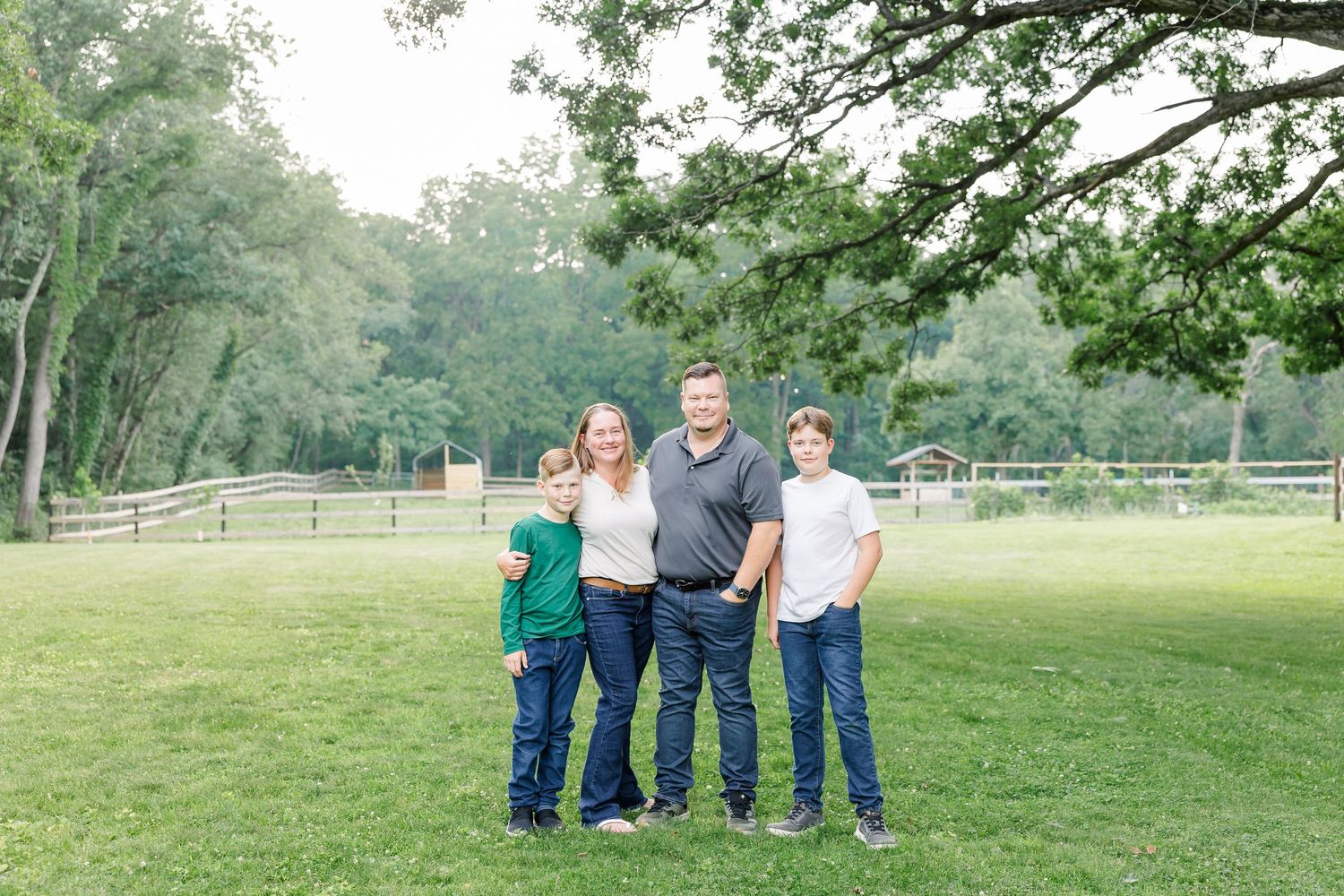 Parents with their two sons in Bull Valley, Illinois.